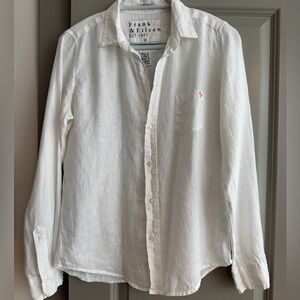 Frank & Eileen Women’s White Linen Button-Up Shirt
